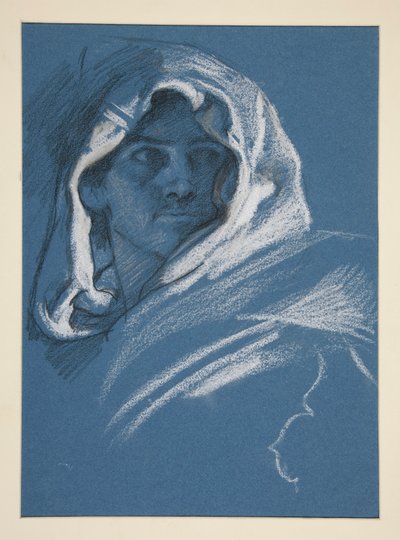 Portret młodego mężczyzny z kapturem autorstwa Edwin Austin Abbey