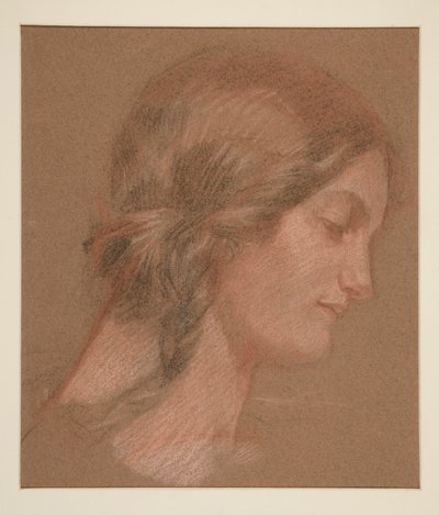 Portret kobiety z profilu autorstwa Edwin Austin Abbey