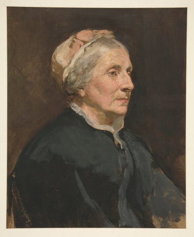 Portret starszej kobiety (niezidentyfikowana opiekunka) autorstwa Edwin Austin Abbey
