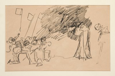 Szkic wstępny do aktu II, scena I, wszystko autorstwa Edwin Austin Abbey