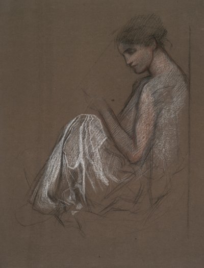 Siedząca postać kobieca. autorstwa Edwin Austin Abbey