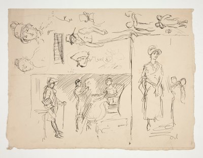 Arkusz studiów postaci autorstwa Edwin Austin Abbey