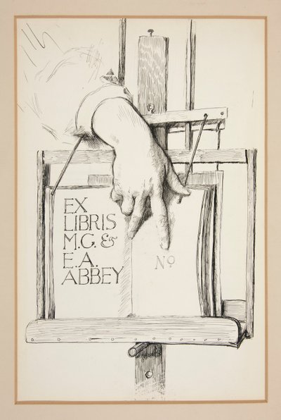 Szkic do Ekslibrisu: M.G. i EA Opactwo autorstwa Edwin Austin Abbey