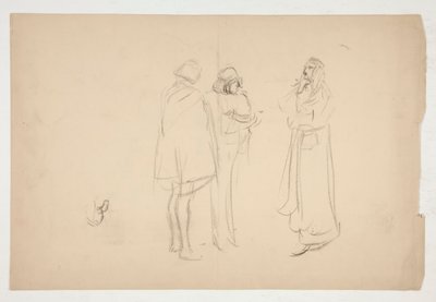 Szkic trzech mężczyzn od Kupca weneckiego autorstwa Edwin Austin Abbey