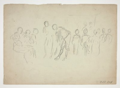 Szkic tłumu - niezidentyfikowana ilustracja autorstwa Edwin Austin Abbey