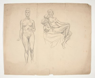Szkic modelki w dwóch pozach autorstwa Edwin Austin Abbey