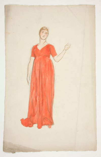 Szkic kobiety - studium kostiumu do spektaklu? autorstwa Edwin Austin Abbey