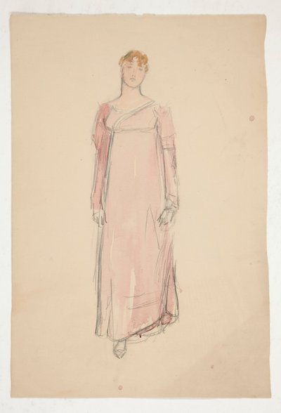 Szkic kobiety w różu - studium kostiumu do spektaklu? autorstwa Edwin Austin Abbey