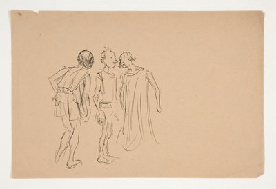 Szkic trzech mężczyzn (badanie na rok 1937.1072?), od Kupca weneckiego autorstwa Edwin Austin Abbey