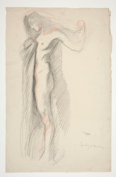 Studium figury godziny 18:00 do muralu Godziny w budynku Kapitolu w Harrisburgu w Pensylwanii autorstwa Edwin Austin Abbey