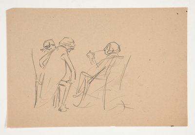 Studium dla .1207 - ilustracja dla Olivera Goldsmitha autorstwa Edwin Austin Abbey