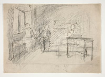 Studium do starej piosenki (?) (akwarela) autorstwa Edwin Austin Abbey