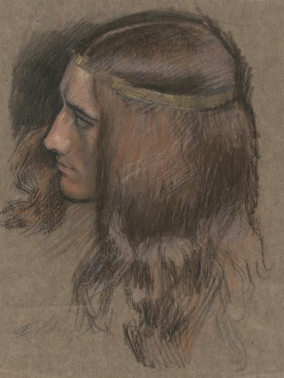 Studia na szefa Hamleta w Hamlecie. autorstwa Edwin Austin Abbey