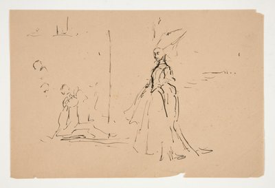 Studium dla Kapłana i Wielkiej Pani (akwarela) autorstwa Edwin Austin Abbey