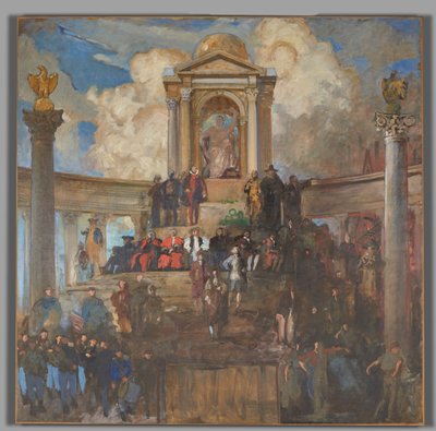Study for The Apotheosis of Pennsylvania, Izba Reprezentantów Izby Reprezentantów, Pennsylvania State Capitol, Harrisburg autorstwa Edwin Austin Abbey