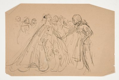 Study for The Quest of the Holy Graal (seria piętnastu obrazów dla Biblioteki Publicznej w Bostonie, ukończona w 1901) autorstwa Edwin Austin Abbey
