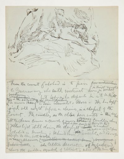 Study for The Quest of the Holy Graal (seria piętnastu obrazów dla Biblioteki Publicznej w Bostonie, ukończona w 1901 r.): studium draperii autorstwa Edwin Austin Abbey