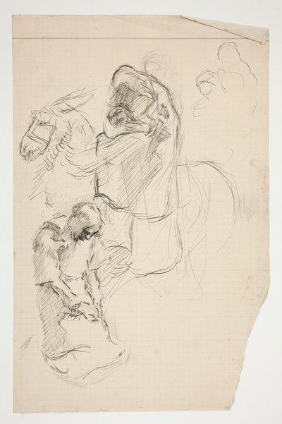 Study for The Quest of the Holy Graal (seria piętnastu obrazów dla Biblioteki Publicznej w Bostonie, ukończona w 1901) autorstwa Edwin Austin Abbey