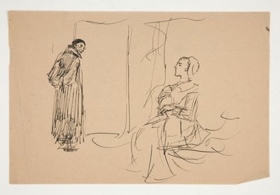 Studium do Szkarłatnej litery (obraz olejny) autorstwa Edwin Austin Abbey