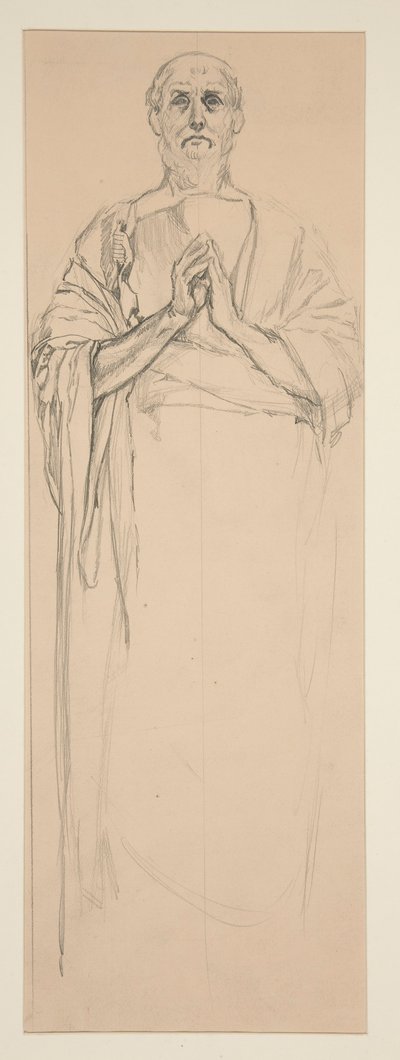 Studium na witraż przedstawiający św. Piotra w Paryżu autorstwa Edwin Austin Abbey