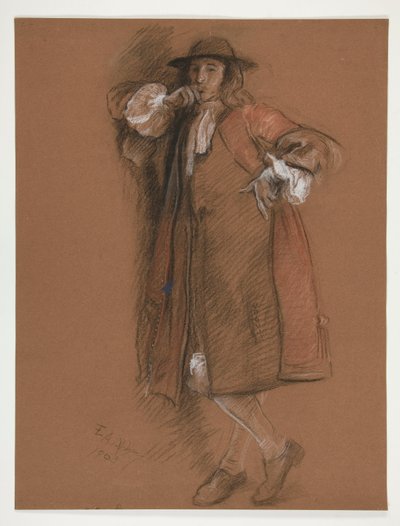 Przestudiuj rysunek po lewej stronie w autorstwa Edwin Austin Abbey