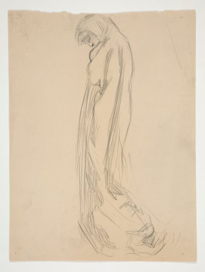 Studium dla figury 10 pm in autorstwa Edwin Austin Abbey