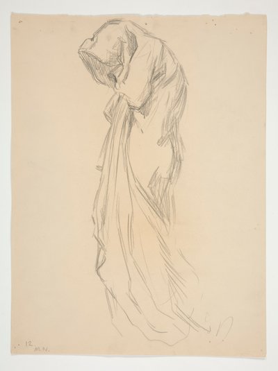 Studium dla cyfry 12 północy w autorstwa Edwin Austin Abbey