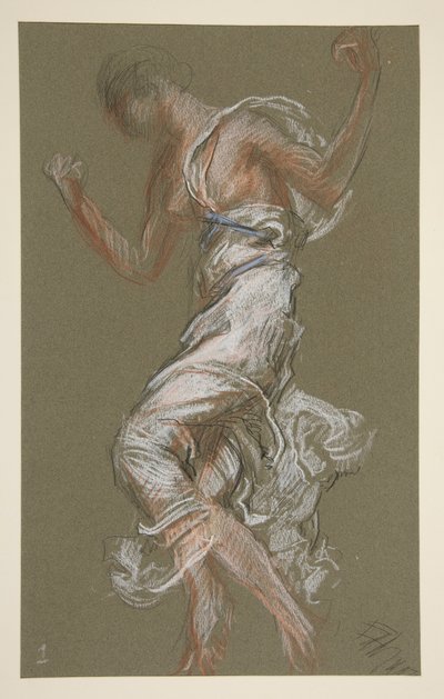 Studium dla liczby 1 po południu w autorstwa Edwin Austin Abbey
