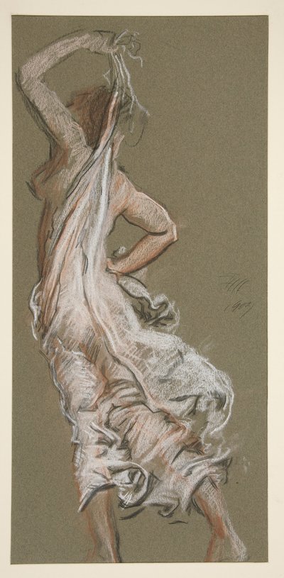 Studium dla figury 5 po południu w autorstwa Edwin Austin Abbey