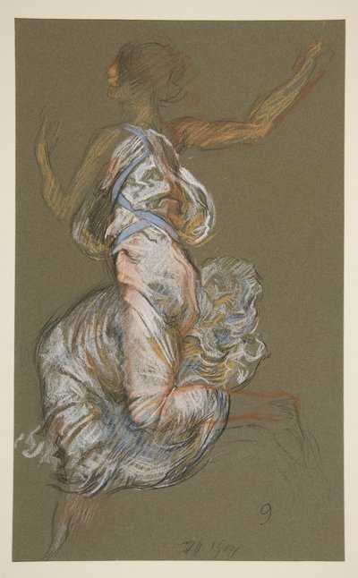 Studium dla liczby 9 rano w autorstwa Edwin Austin Abbey