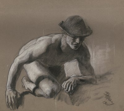 Studium dla postaci górnika w autorstwa Edwin Austin Abbey