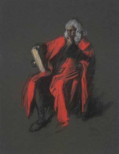 Studium postaci Prezesa Sądu Najwyższego Thomasa McKeana, in autorstwa Edwin Austin Abbey