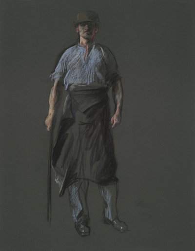 Studium postaci robotnika, w autorstwa Edwin Austin Abbey