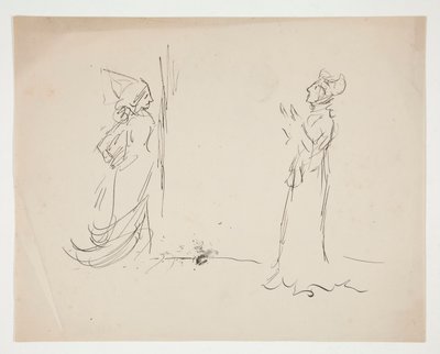 Studium dwóch postaci z Miłości autorstwa Edwin Austin Abbey
