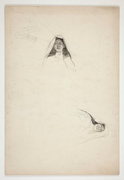 Studium dwóch głów, Jaquenetta, z Love autorstwa Edwin Austin Abbey
