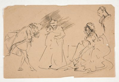 Prawdopodobnie studium XVIII-wiecznej sceny autorstwa Edwin Austin Abbey