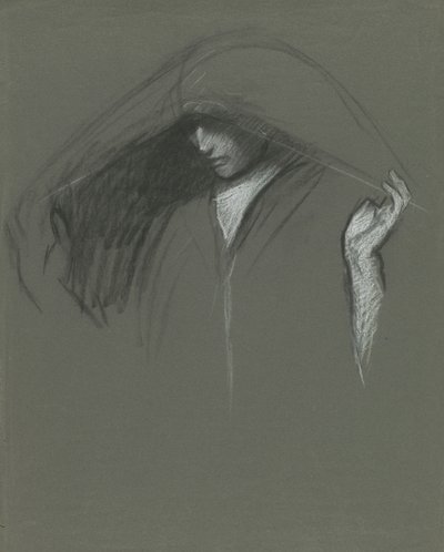 Studium drapowanej głowy autorstwa Edwin Austin Abbey