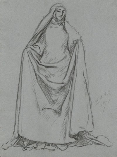 Studium kobiecej sylwetki (verso: męskiej) autorstwa Edwin Austin Abbey