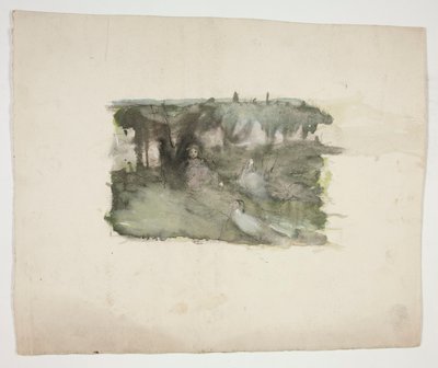 Badanie gęsiej dziewczyny. autorstwa Edwin Austin Abbey