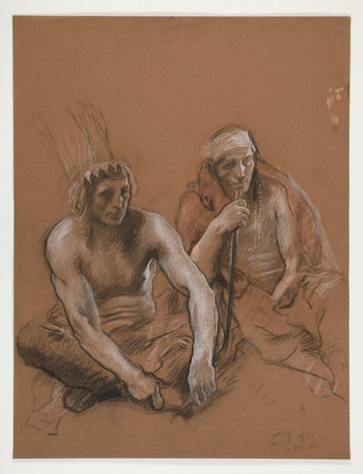 Studium dwóch Indian za autorstwa Edwin Austin Abbey