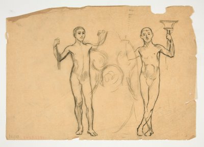 Badanie dwóch nosicieli ognia autorstwa Edwin Austin Abbey