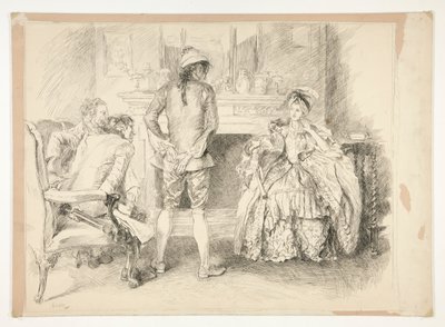 Dobroduszny człowiek. Panna Richland i komornik autorstwa Edwin Austin Abbey