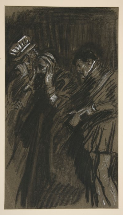 Trzech mężczyzn, studium do Poskromienia złośnicy (?) autorstwa Edwin Austin Abbey