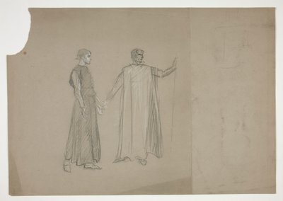 Dwie liczby: wczesne studium dla autorstwa Edwin Austin Abbey