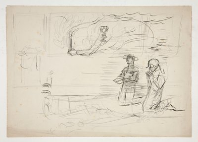 Dwie postacie modlące się: studium dla autorstwa Edwin Austin Abbey