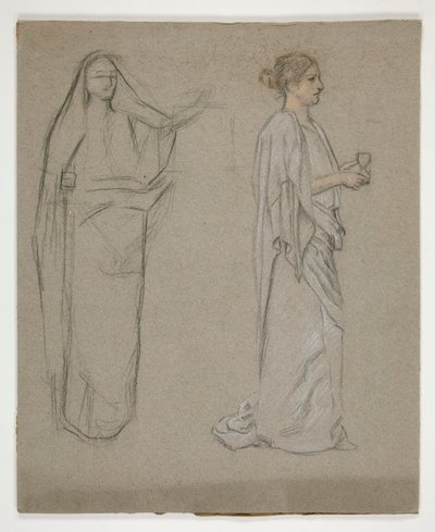 Dwie kobiety: nauka dla autorstwa Edwin Austin Abbey
