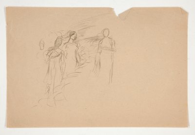 Niezidentyfikowana ilustracja - Studium trzech postaci kobiecych autorstwa Edwin Austin Abbey