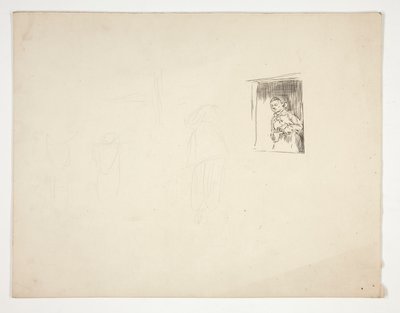 Kobieta w oknie - niezidentyfikowana ilustracja autorstwa Edwin Austin Abbey