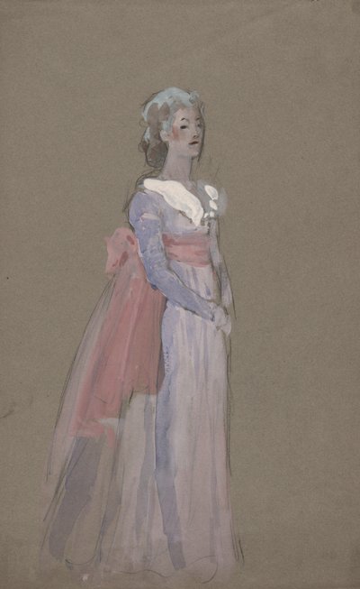 Kobieta w empirowej sukni – studium kostiumów dla La Tosca autorstwa Edwin Austin Abbey