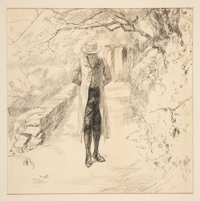 Wordsworth spaceruje po lesie: seria angielskich jezior i mężczyzn z Harper autorstwa Edwin Austin Abbey